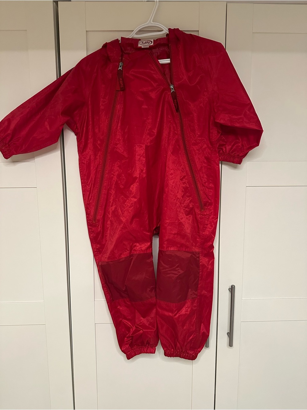 Red Kids Tuffo Muddy Buddy Waterproof Rain Suit - Hooded One-Piece